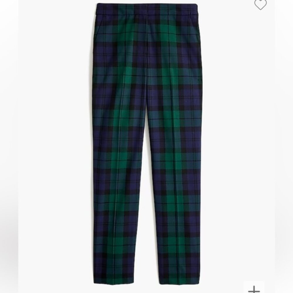 J.Crew Hayden Black Watch Plaid Pants | Size 12 Tall | High Rise